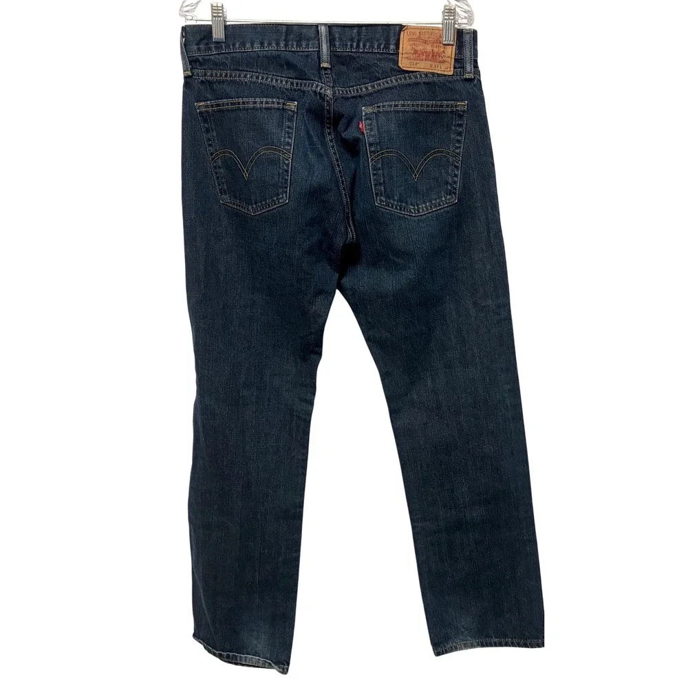 Levis 514 Slim‎ Straight Jeans Mens 33x32 Dark Wash Blue Denim Pants